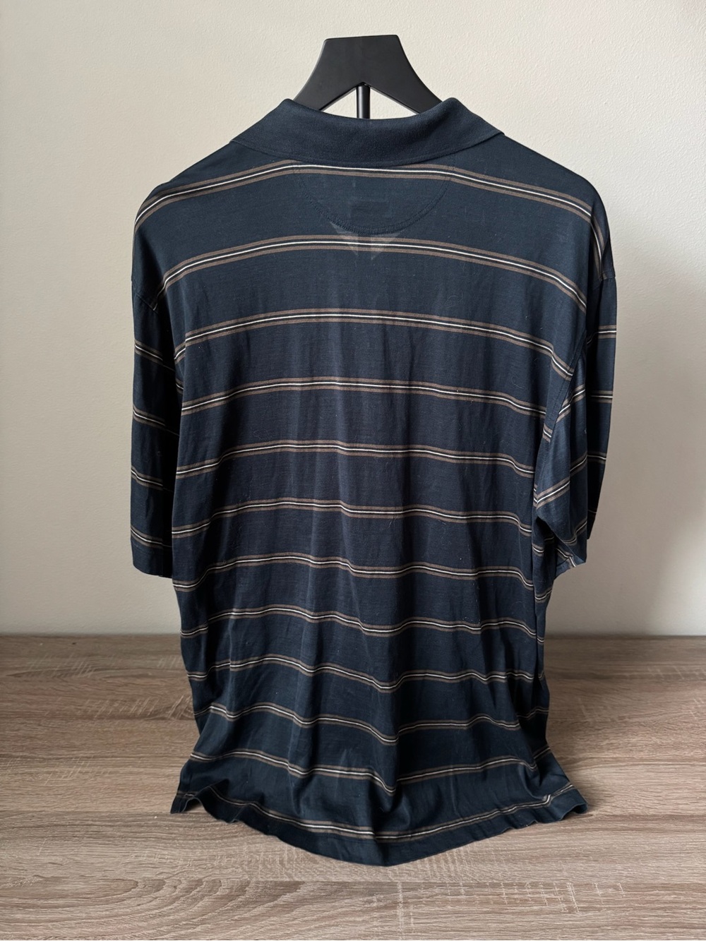 Callaway Golf Polo Shirt Mens L Blue Striped Nordstrom Vintage Short Sleeve - Picture 2 of 3